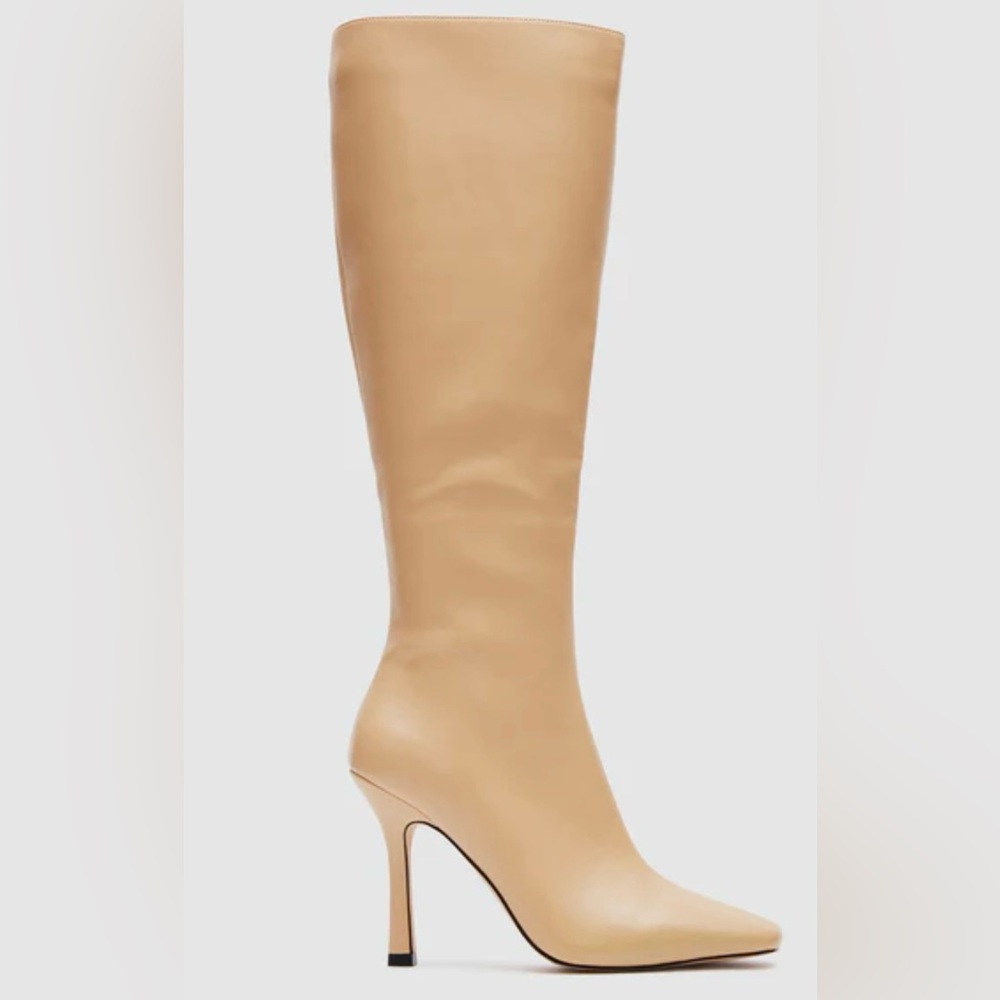 Steve Madden Tall Pointed Toe Stiletto Boots in Beige
